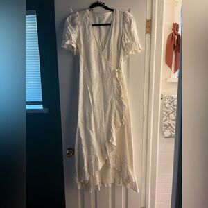 A Loves A ivory linen midi dress